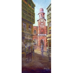 Fahad Ali, 12 x 30 Inch, Oil on Canvas, Cityscape Painting, AC-FAL-023